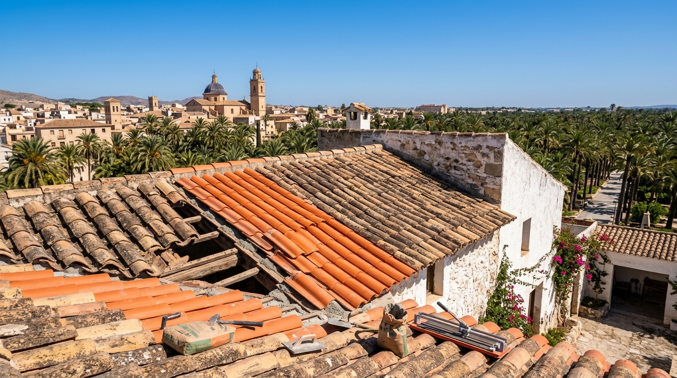 Dakwerkzaamheden voor expats in Elche, Costa Blanca, Spanje