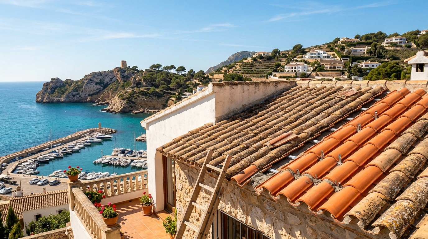 Dakwerkzaamheden voor expats in Moraira, Costa Blanca, Spanje