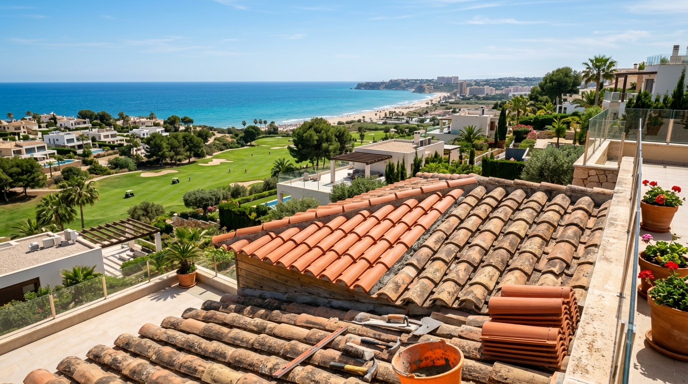 Dakwerkzaamheden voor expats in San Juan de Alicante, Costa Blanca, Spanje